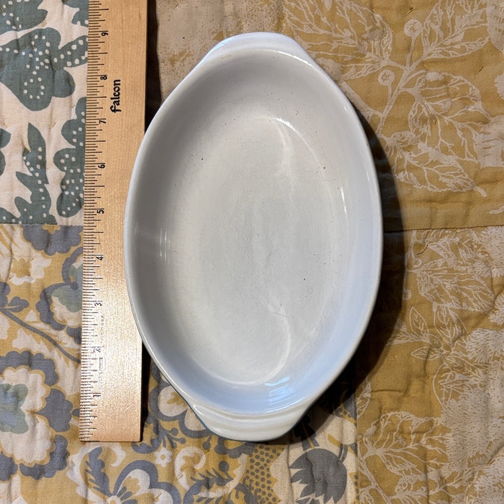 Blue and White Oval Vintage Ceramic Dish